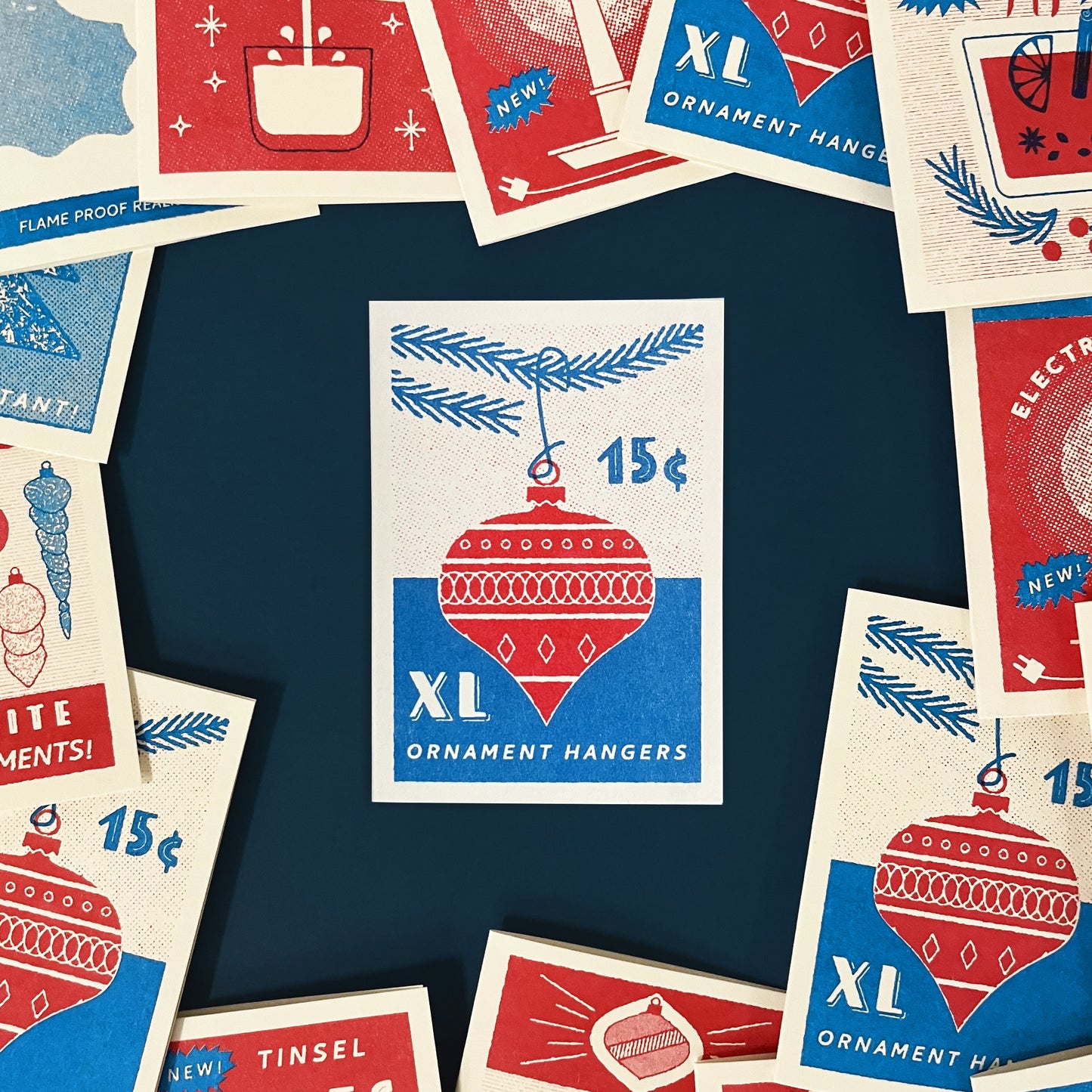 Ornament Hangers – Risograph Mini Christmas Card