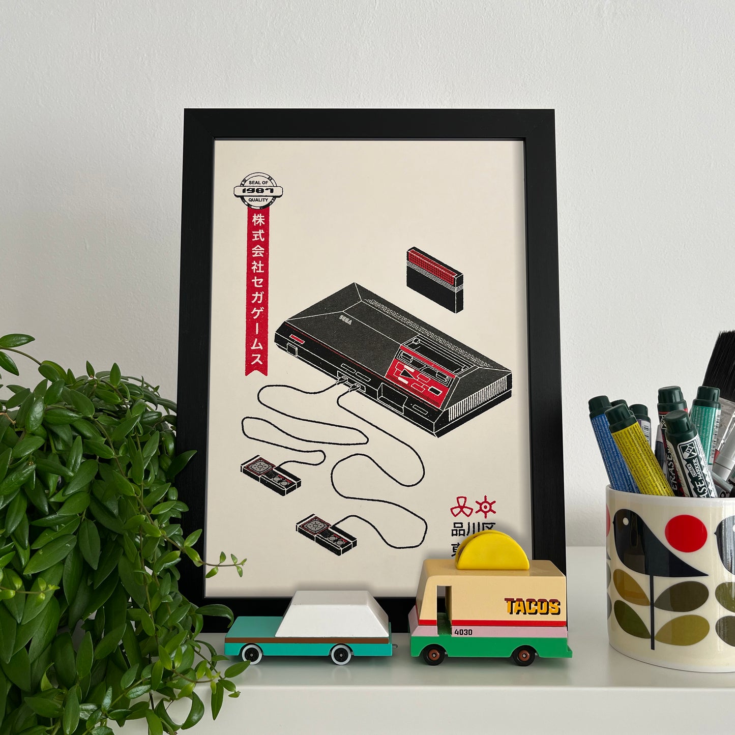 Sega Master System Risograph Print