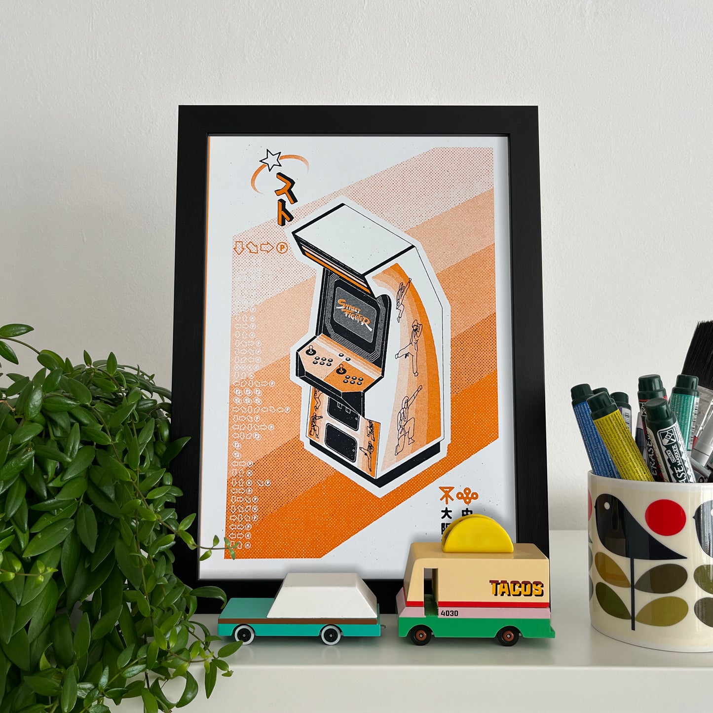 Arcade Cabinet Risograph Print