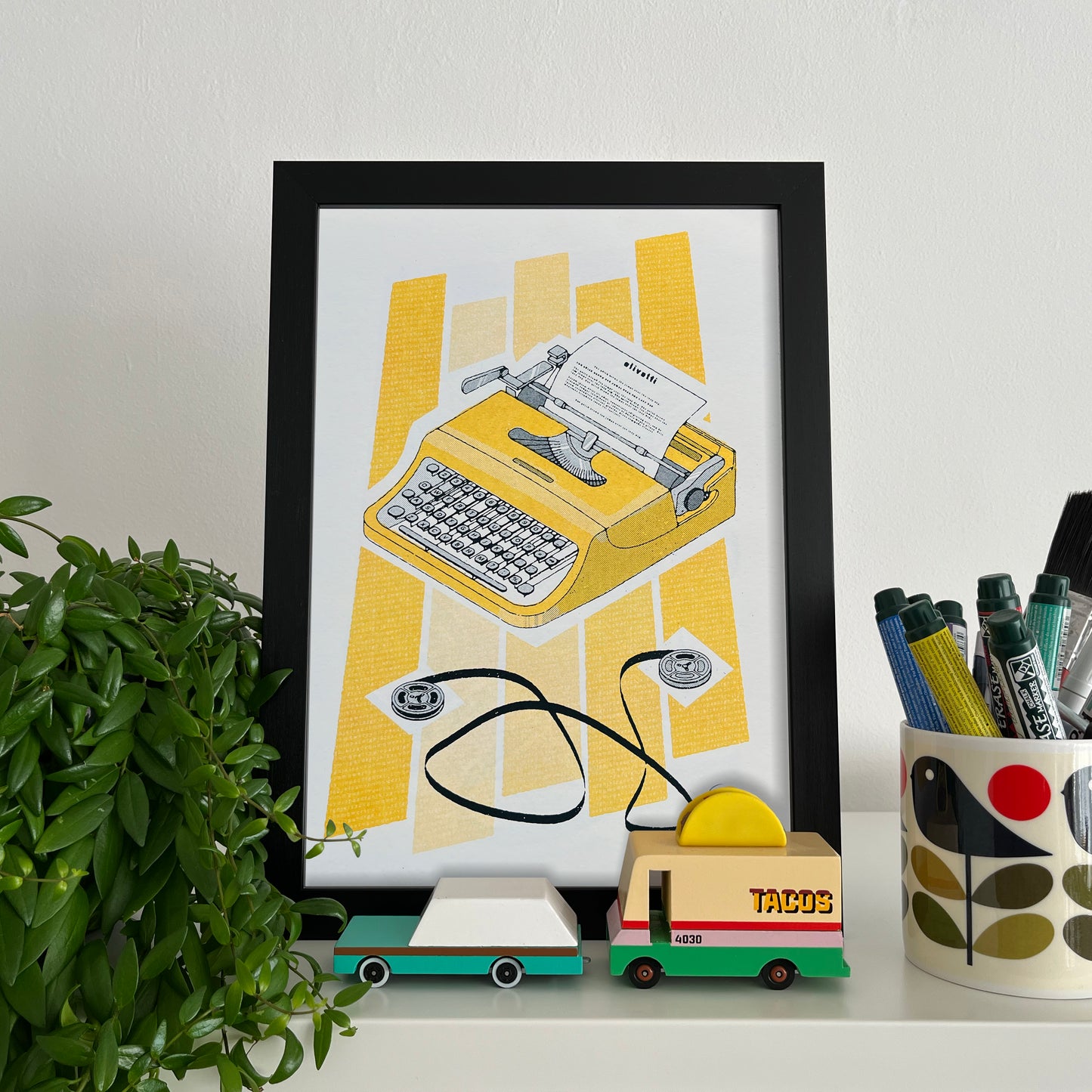Olivetti Typewriter Risograph Print