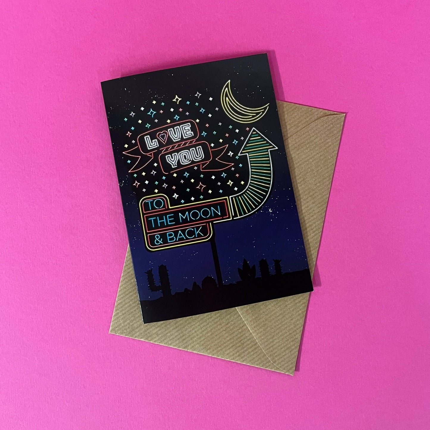 "Love you to the moon & back" card