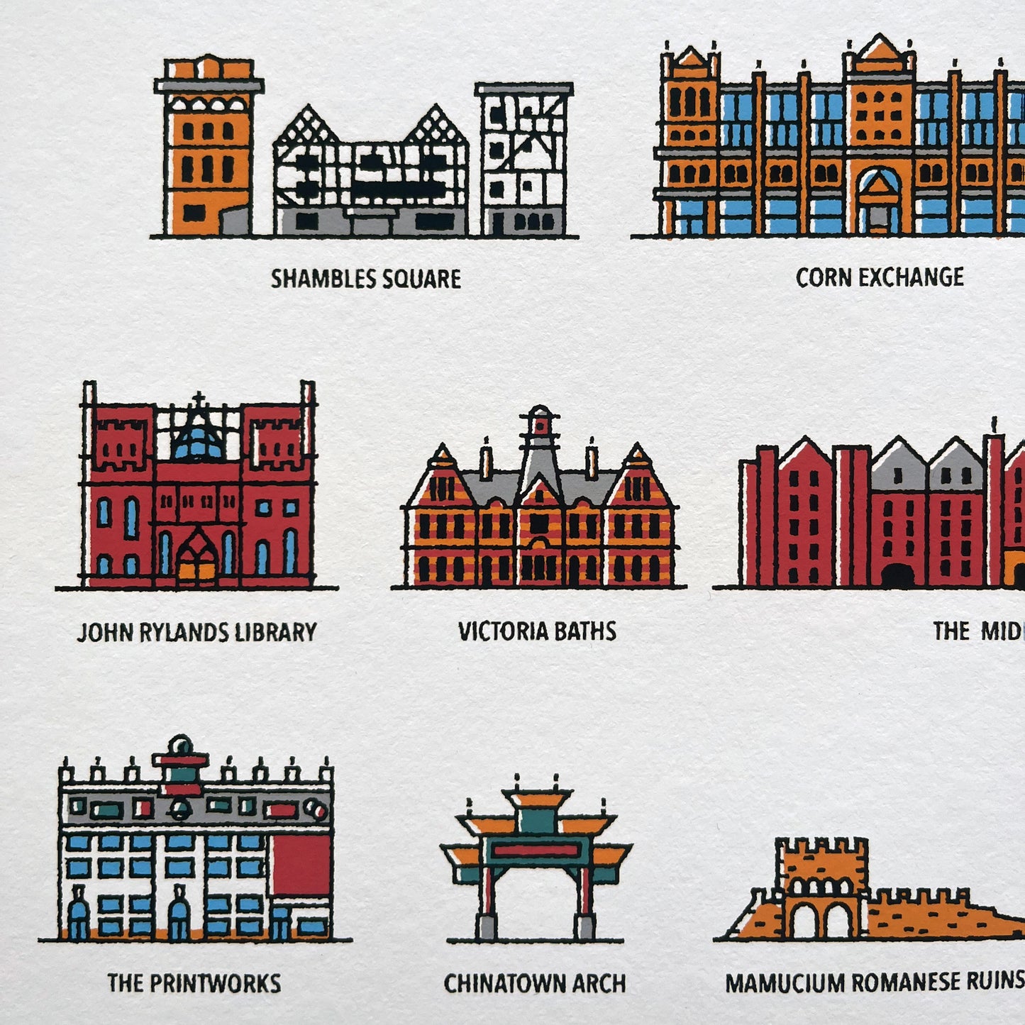 Manchester Landmarks Print
