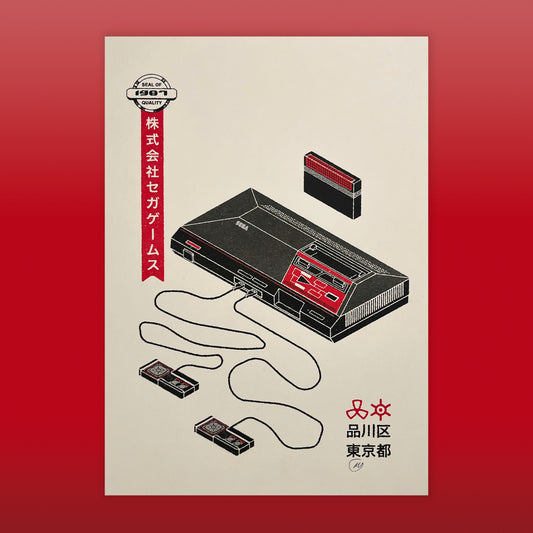 Sega Master System Risograph Print