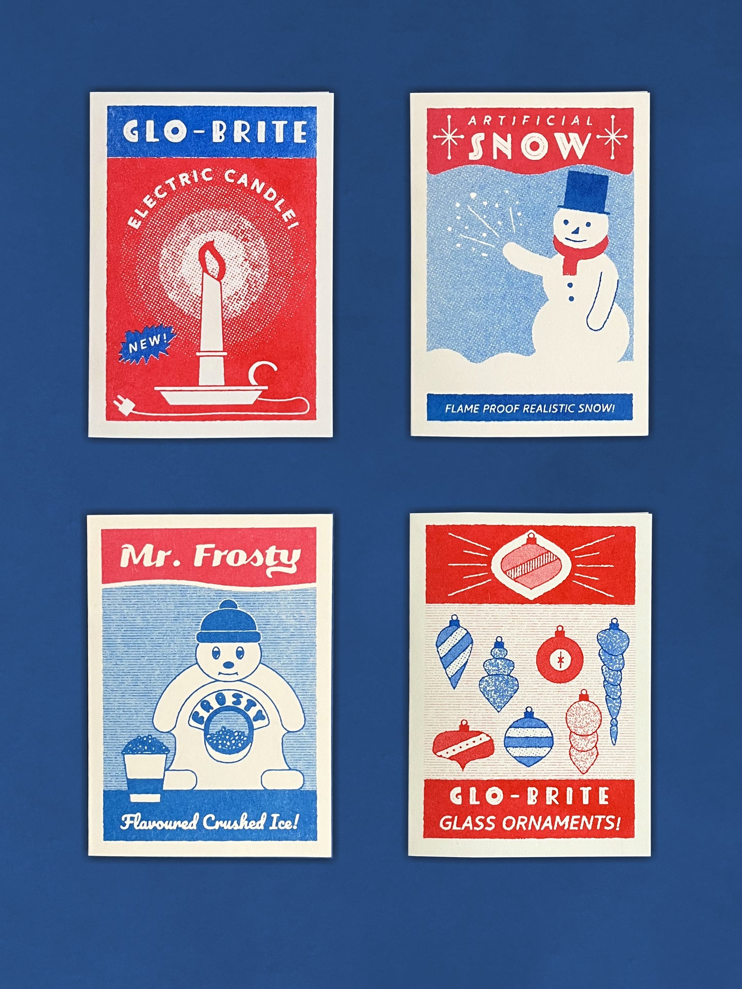 Mini Risograph Christmas Card Box Set - 8 cards