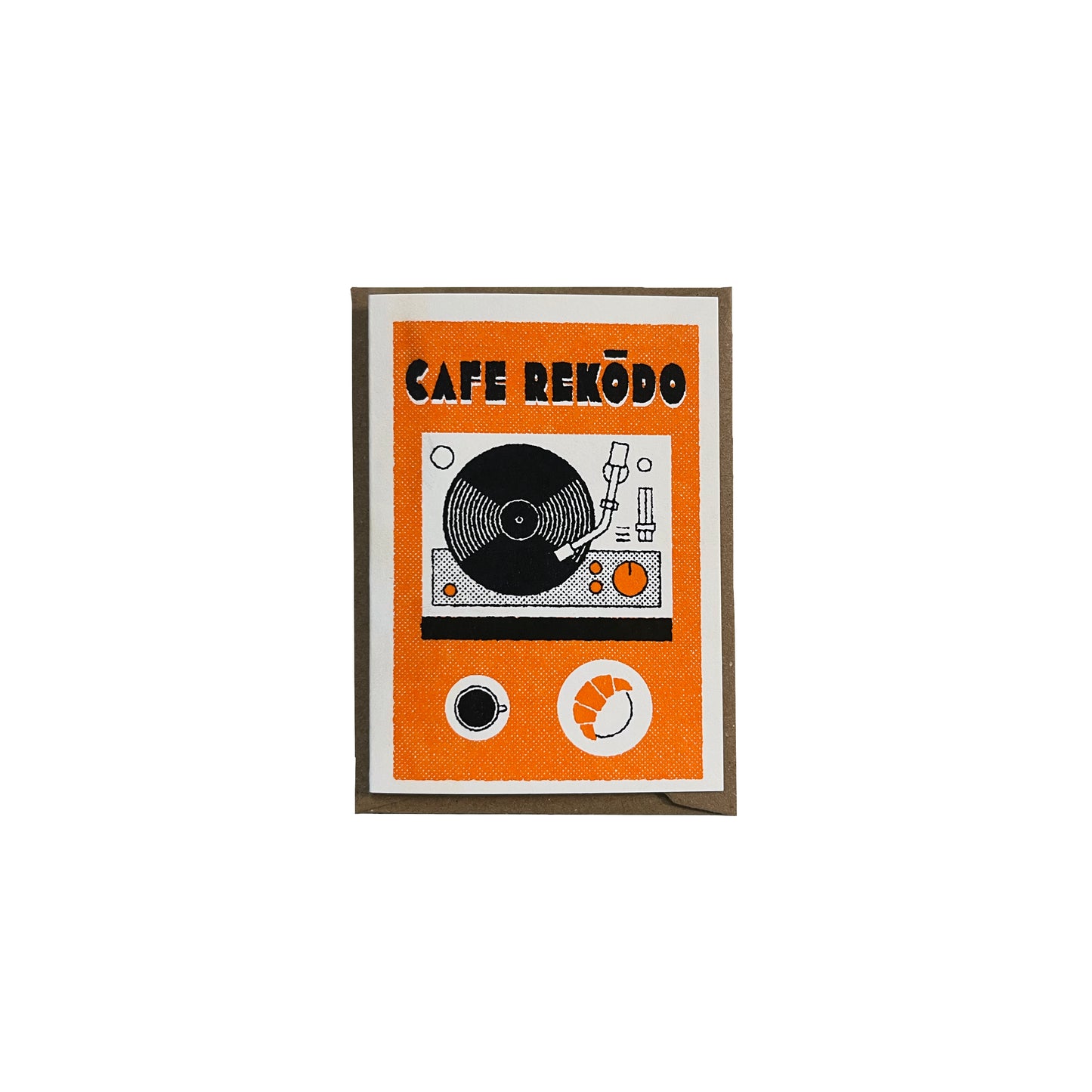 Record Cafe - Risograph Mini Greeting Card