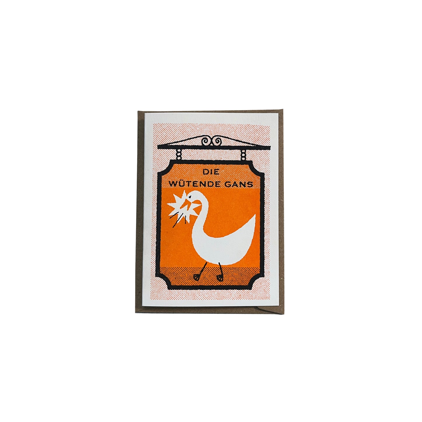 The Angry Goose Pub - Risograph Mini Greeting Card