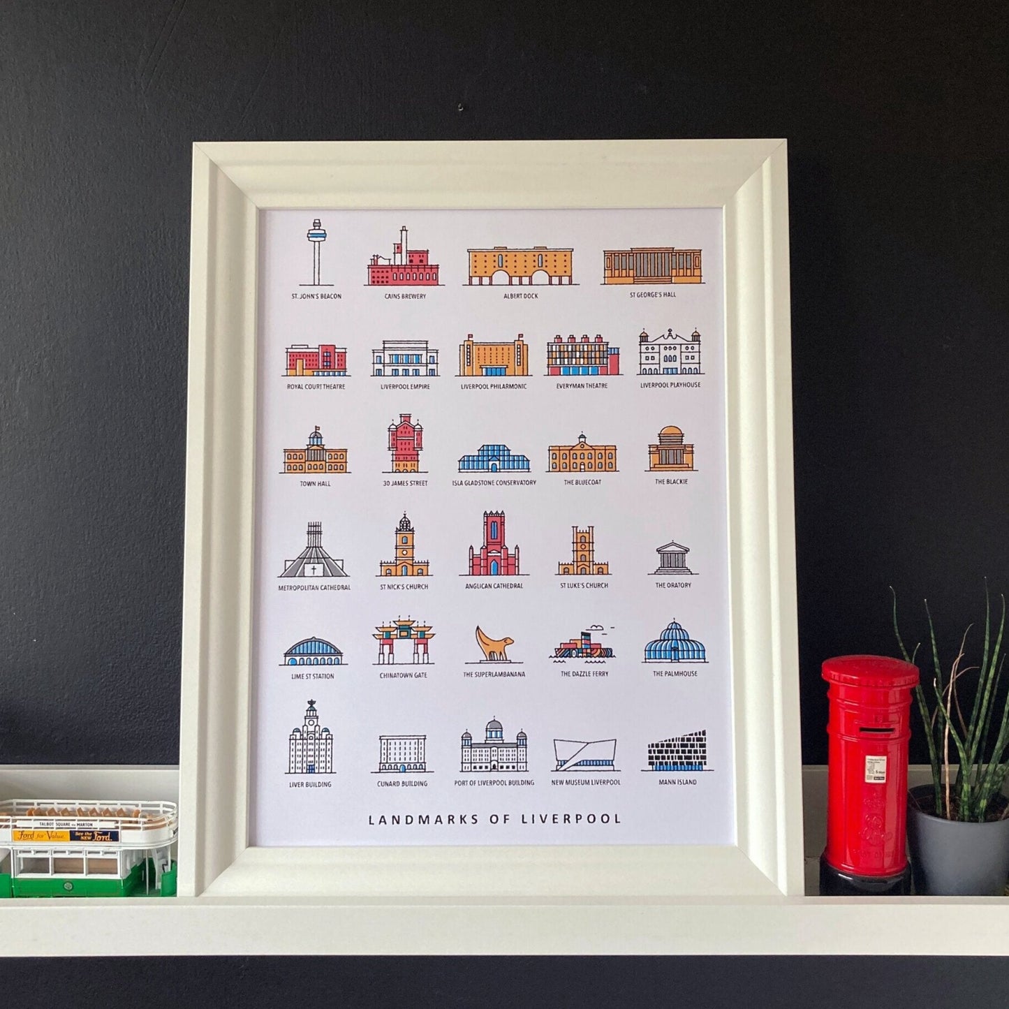 Liverpool Landmarks Icon Print