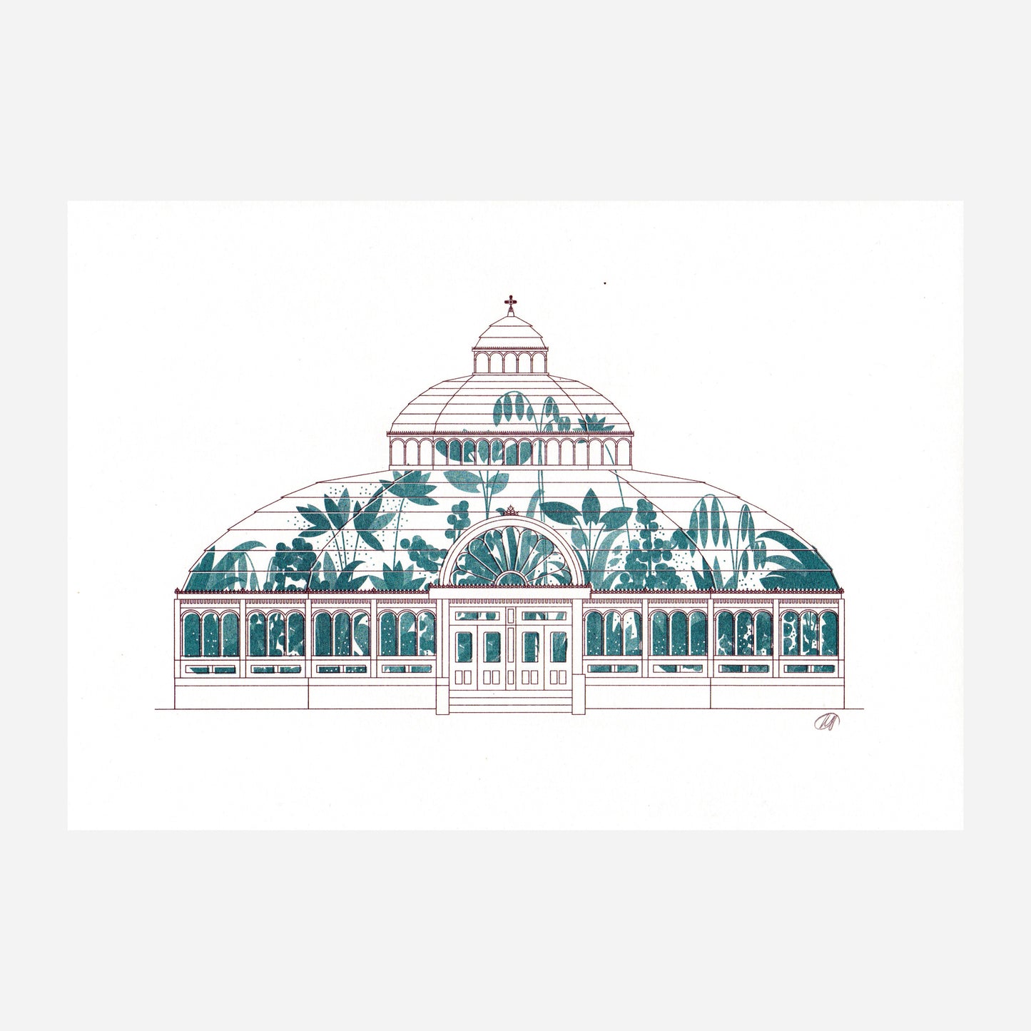 Palmhouse Floral Risograph