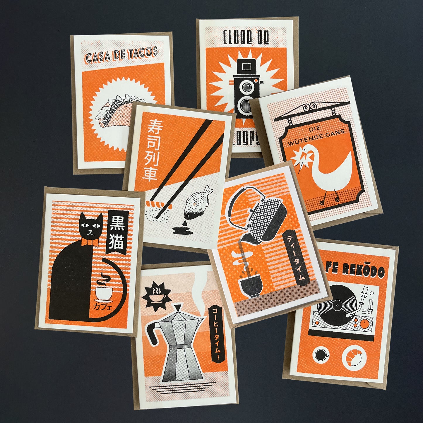 Tea Time! - Risograph Mini Greeting Card