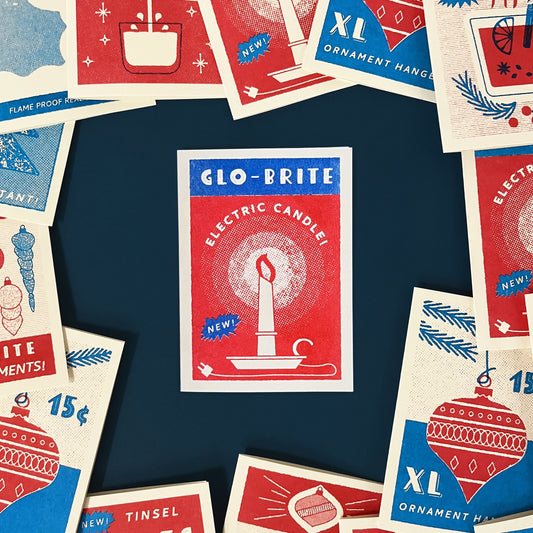 Electric Candle – Risograph Mini Christmas Card