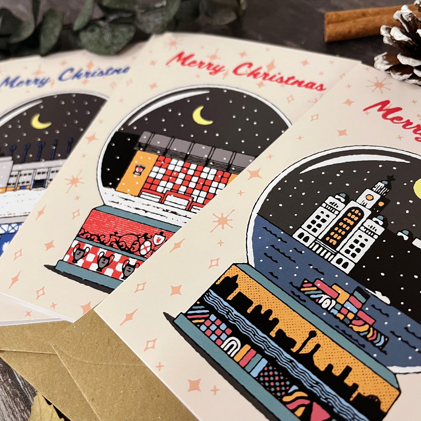 Liver Building Snowglobe Liverpool Christmas Card