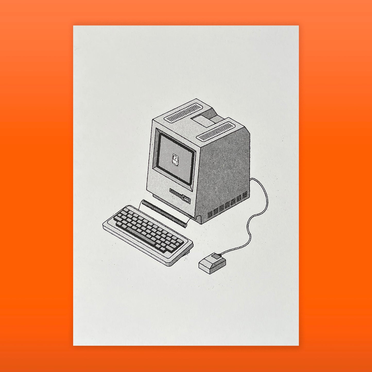 Apple Macintosh 128K - A5 Risograph Print