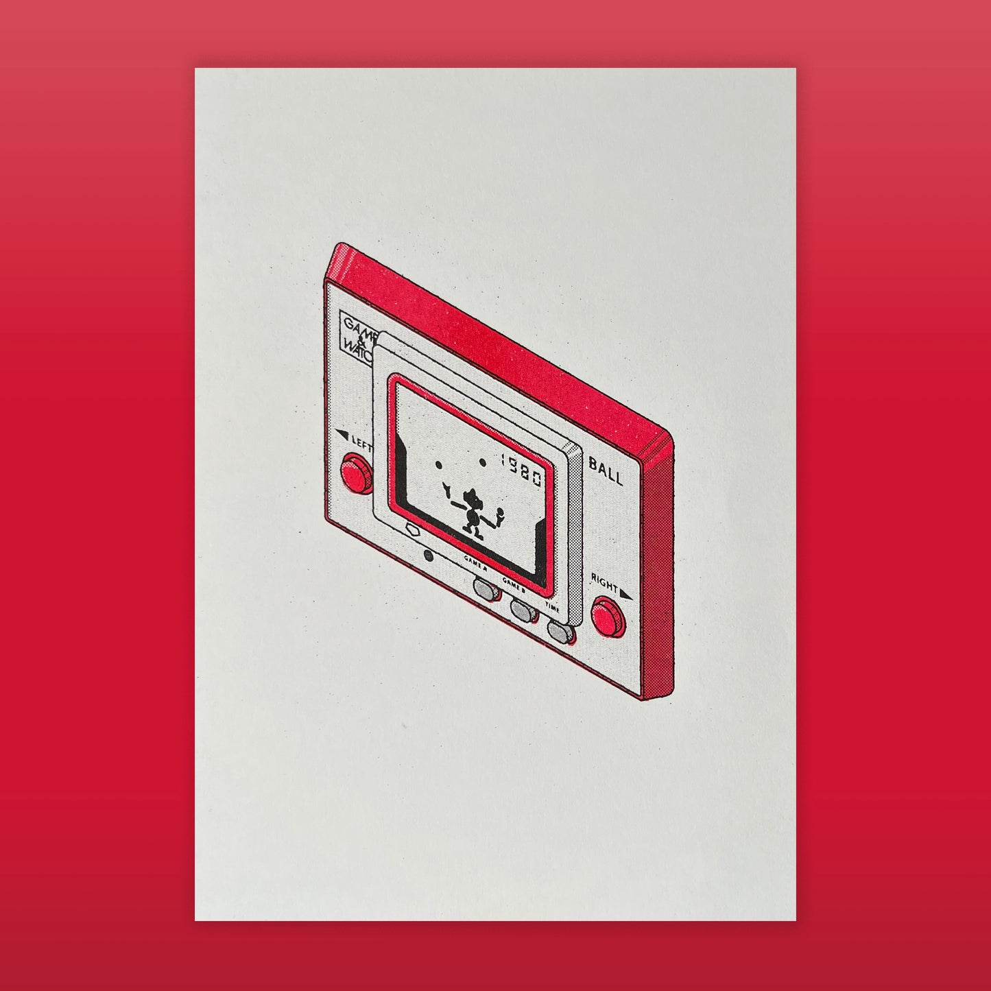 Game & Watch: Ball - A5 Risograph Print
