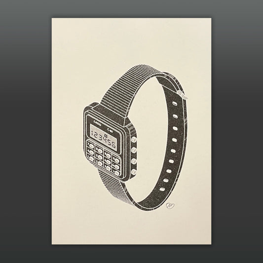 Casio C80 Calculator Watch – A5 Risograph Print