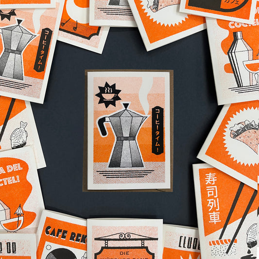 Coffee Time! - Risograph Mini Greeting Card
