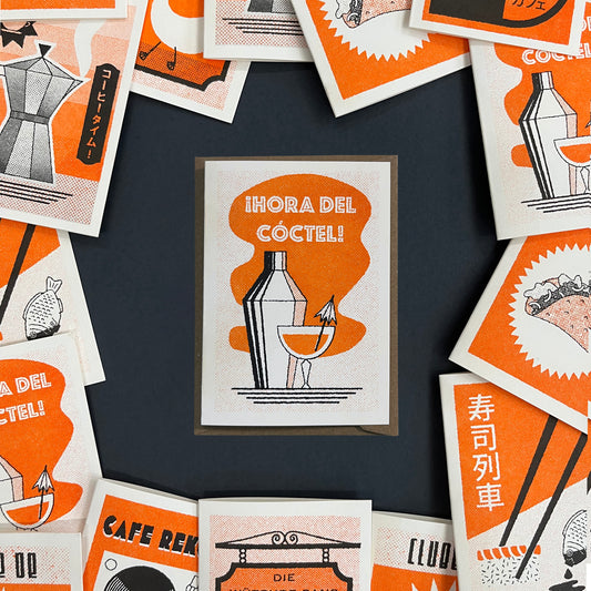 Cocktail Time! - Risograph Mini Greeting Card