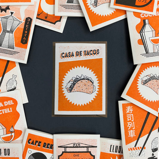Casa de Tacos - Risograph Mini Greeting Card