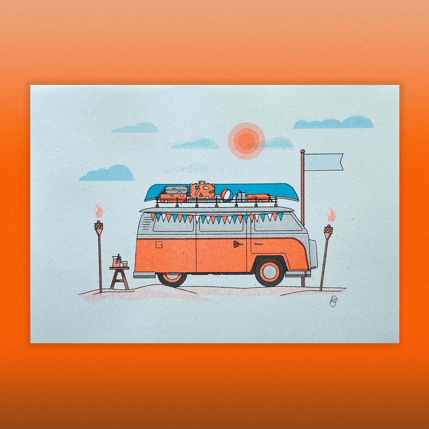 VW Camper Van Risograph