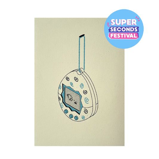 SECONDS: Tamagotchi Risograph Print