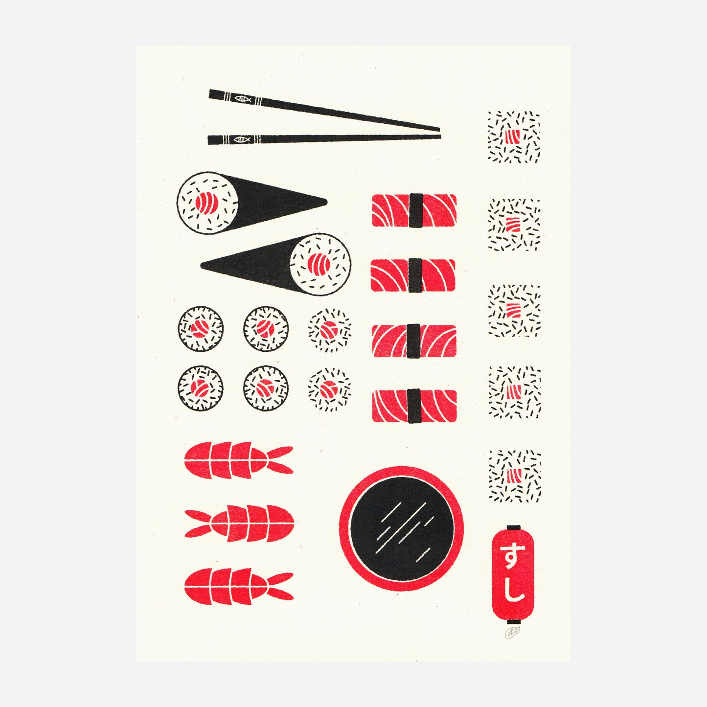 Sushi Graphic Risograph