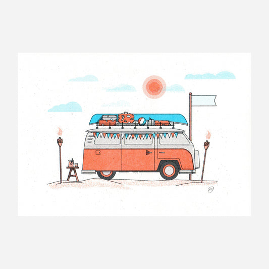 VW Camper Van Risograph