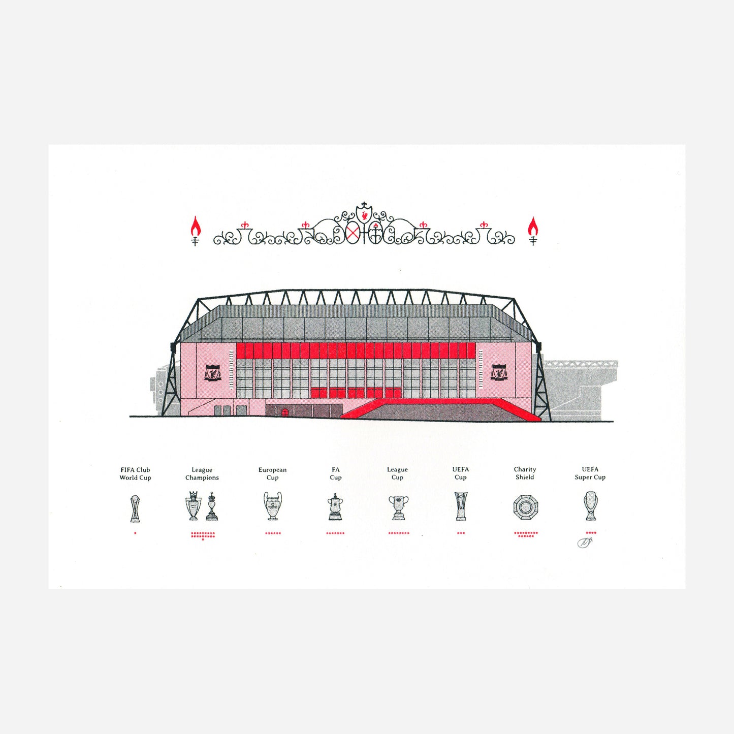 Liverpool Football Club Anfield Risograph